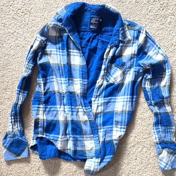 American Eagle Outfitters Tops - American Eagle Plaid Button Down Size 10
